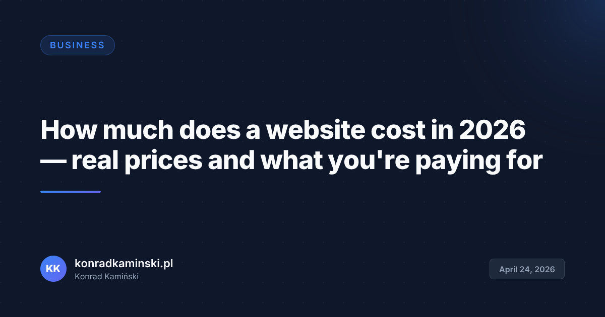 How much does a website cost in 2026 — real prices and what you're paying for