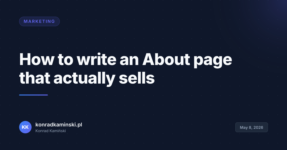 How to write an About page that actually sells
