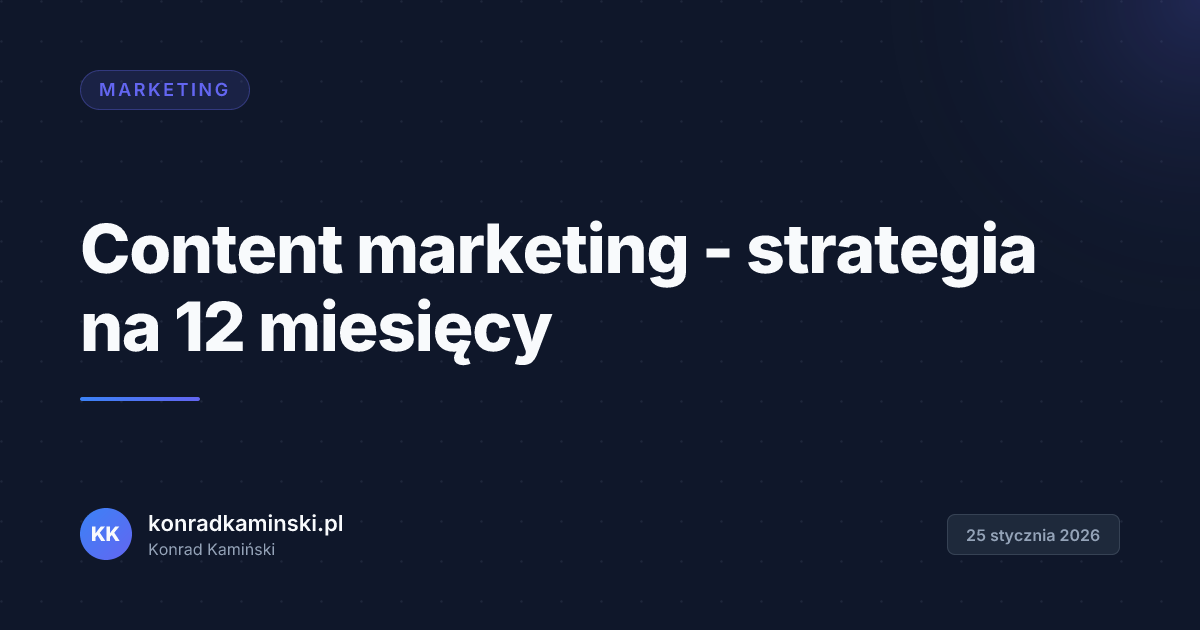 Content marketing - strategia na 12 miesięcy