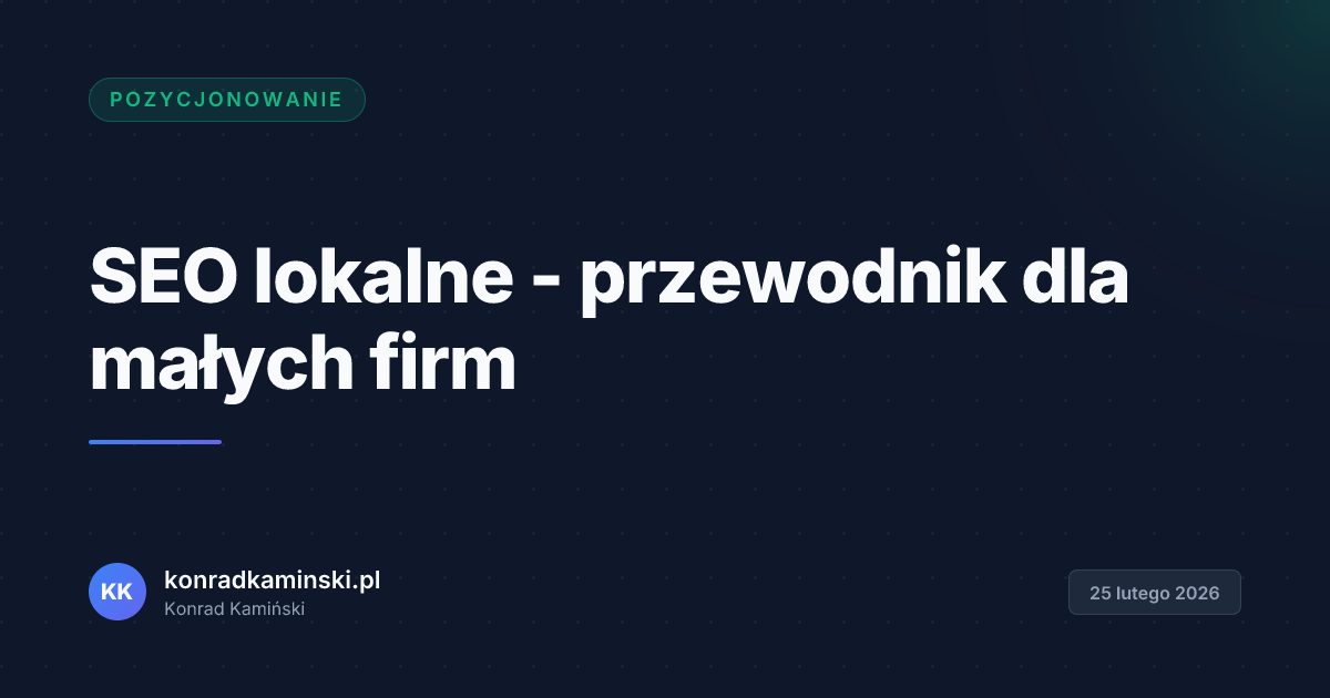 SEO lokalne - przewodnik dla małych firm